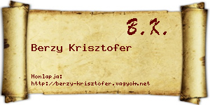 Berzy Krisztofer névjegykártya